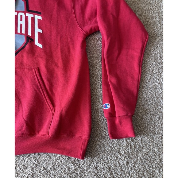 Ohio State Champion Pullover Hoodie Cotton Red Mens Medium College Football - Picture 5 of 6